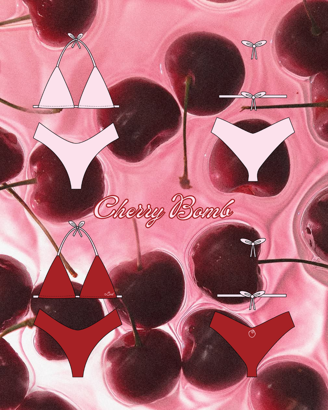 Cherry Bomb Reversible Bikini Bottom