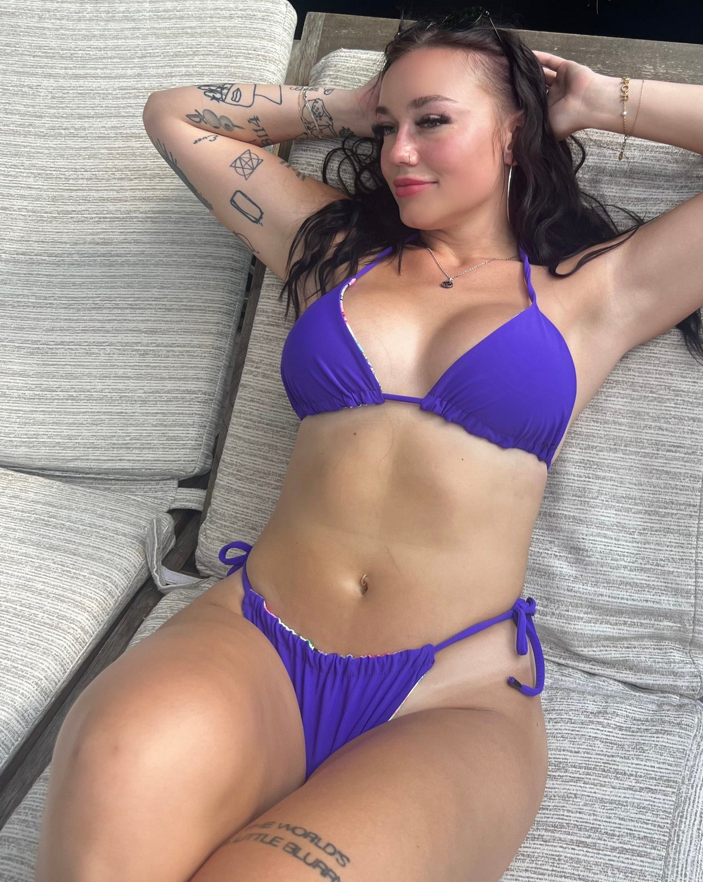 Garden Party Reversible Bikini Top in The Austin