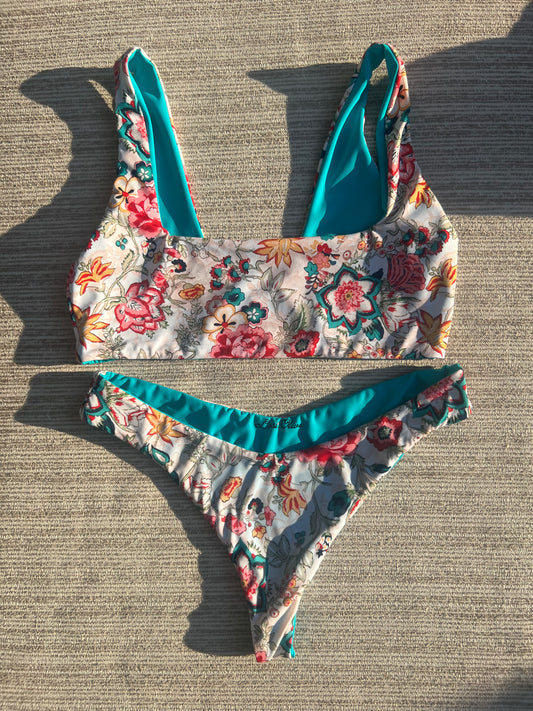 Carnation Charm Reversible Bikini Top in The Madison