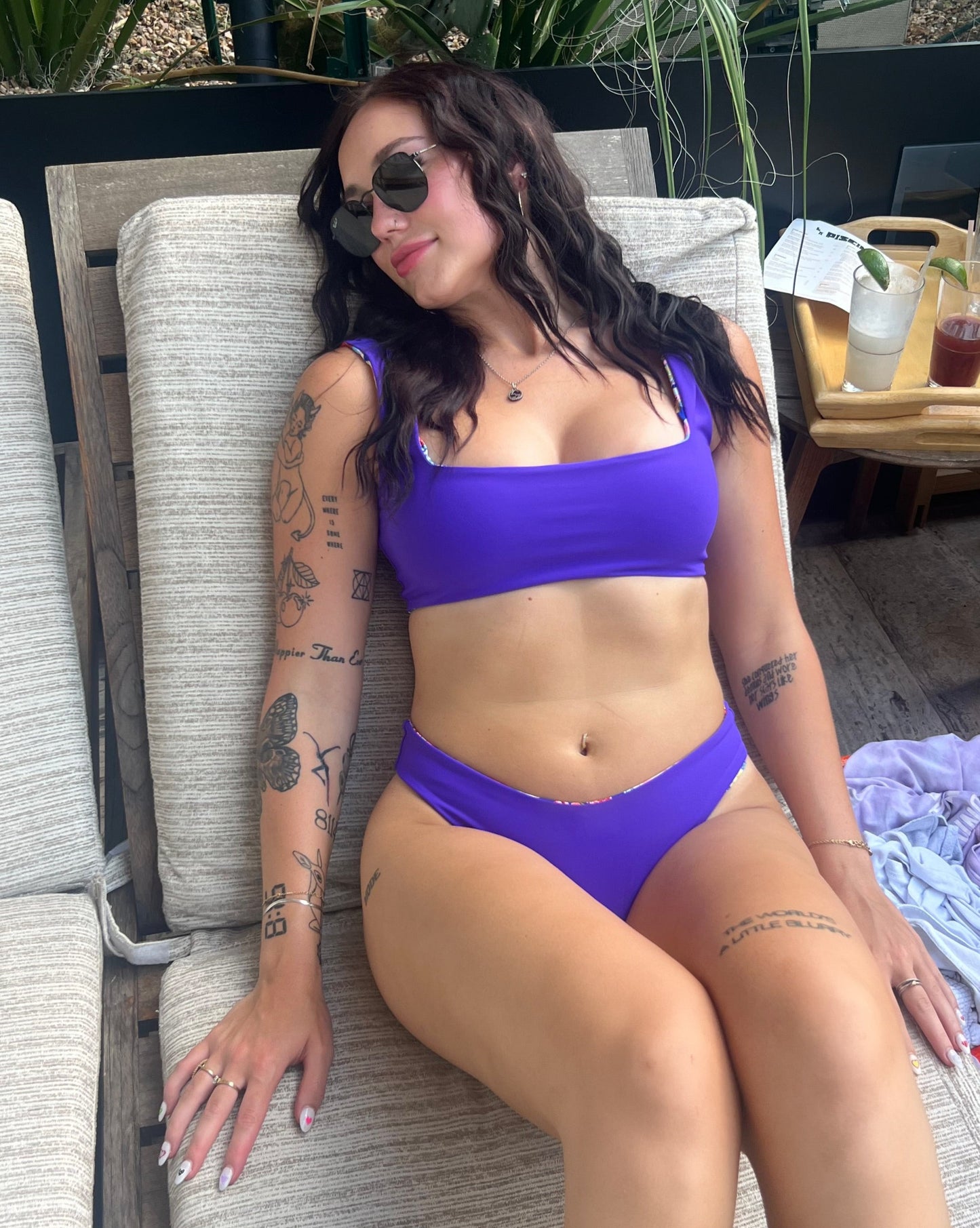 Garden Party Reversible Bikini Top in The Madison