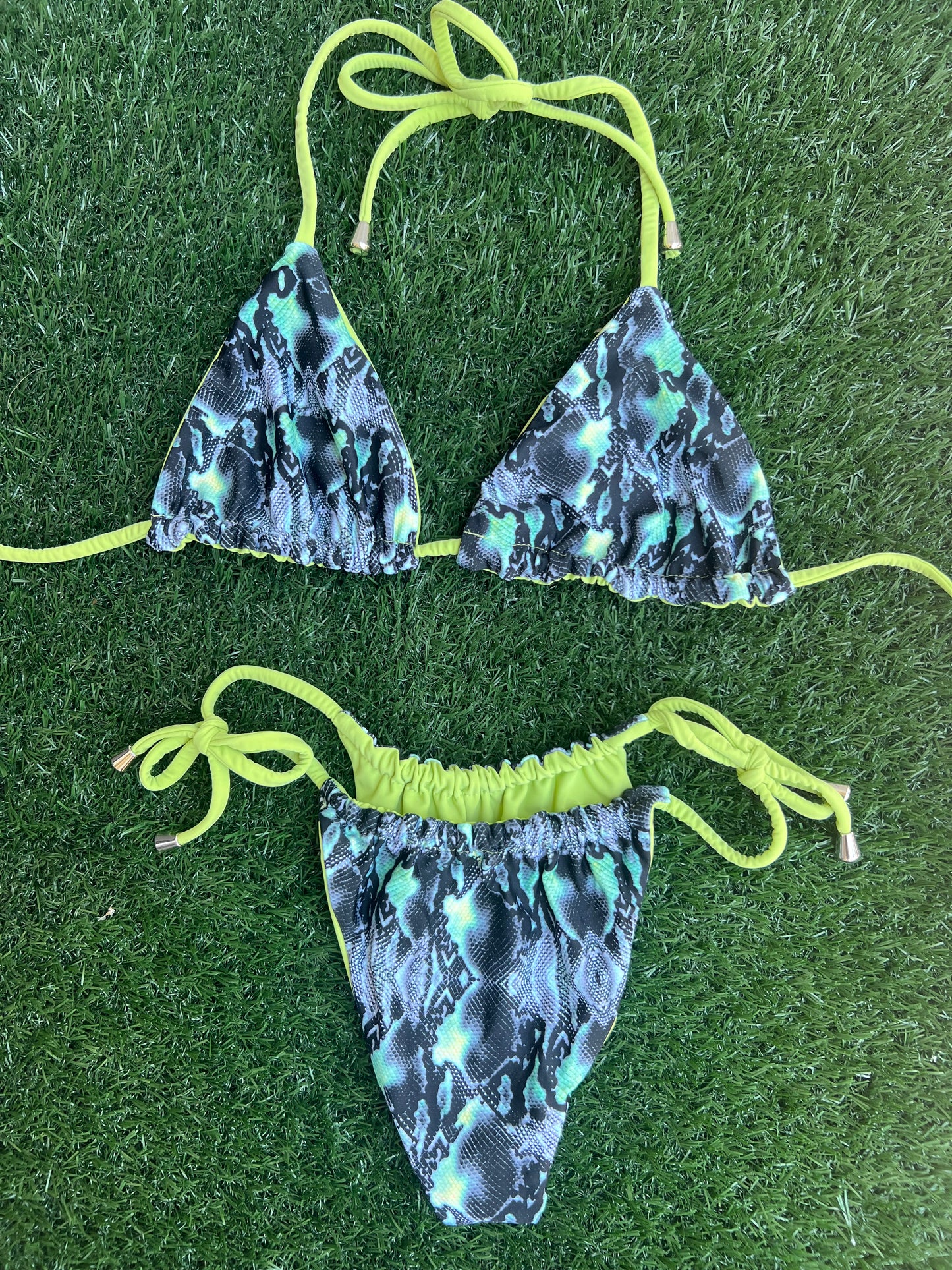 Neon Viper Reversible Bikini Top in The Austin