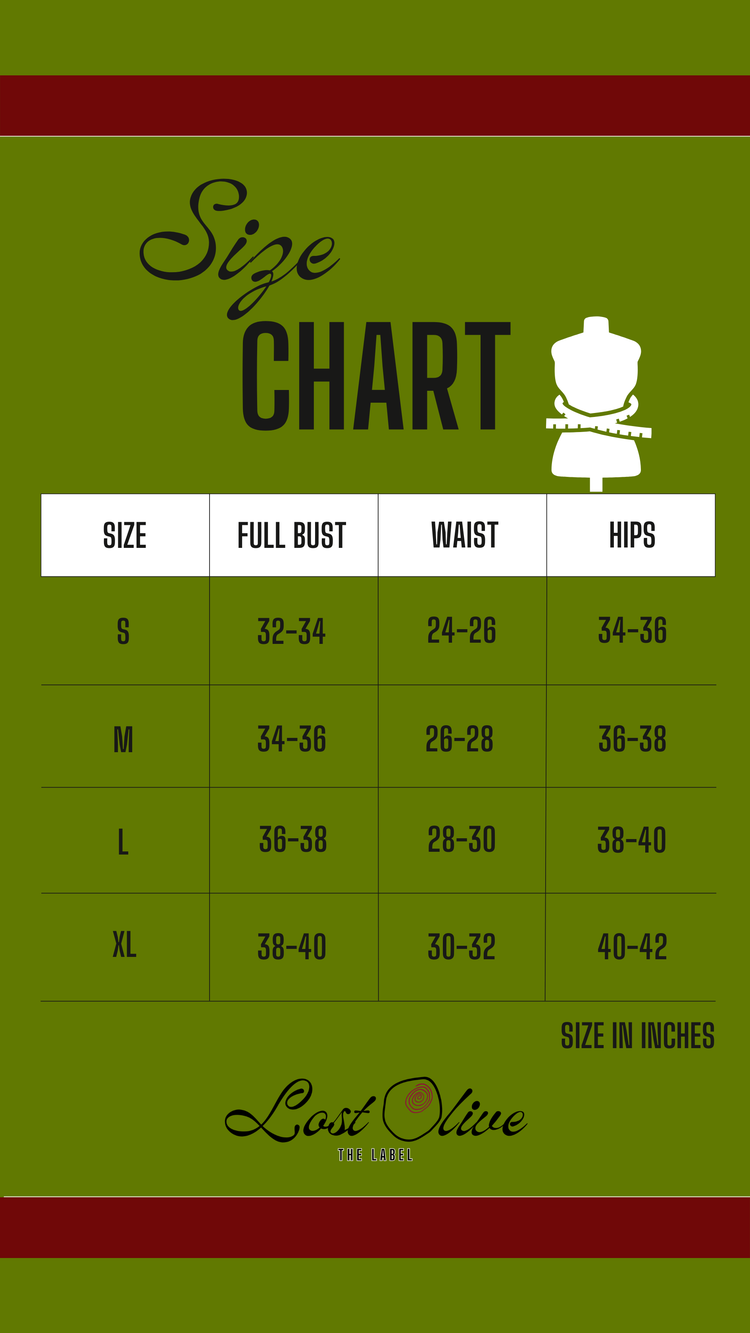 Size Chart Lost Olive The Label