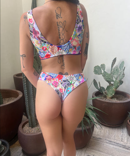 Garden Party Reversible Bikini Bottom in The Madison