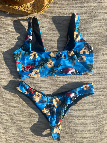 Hibiscus Burnout Reversible Bikini Bottom in The Madison