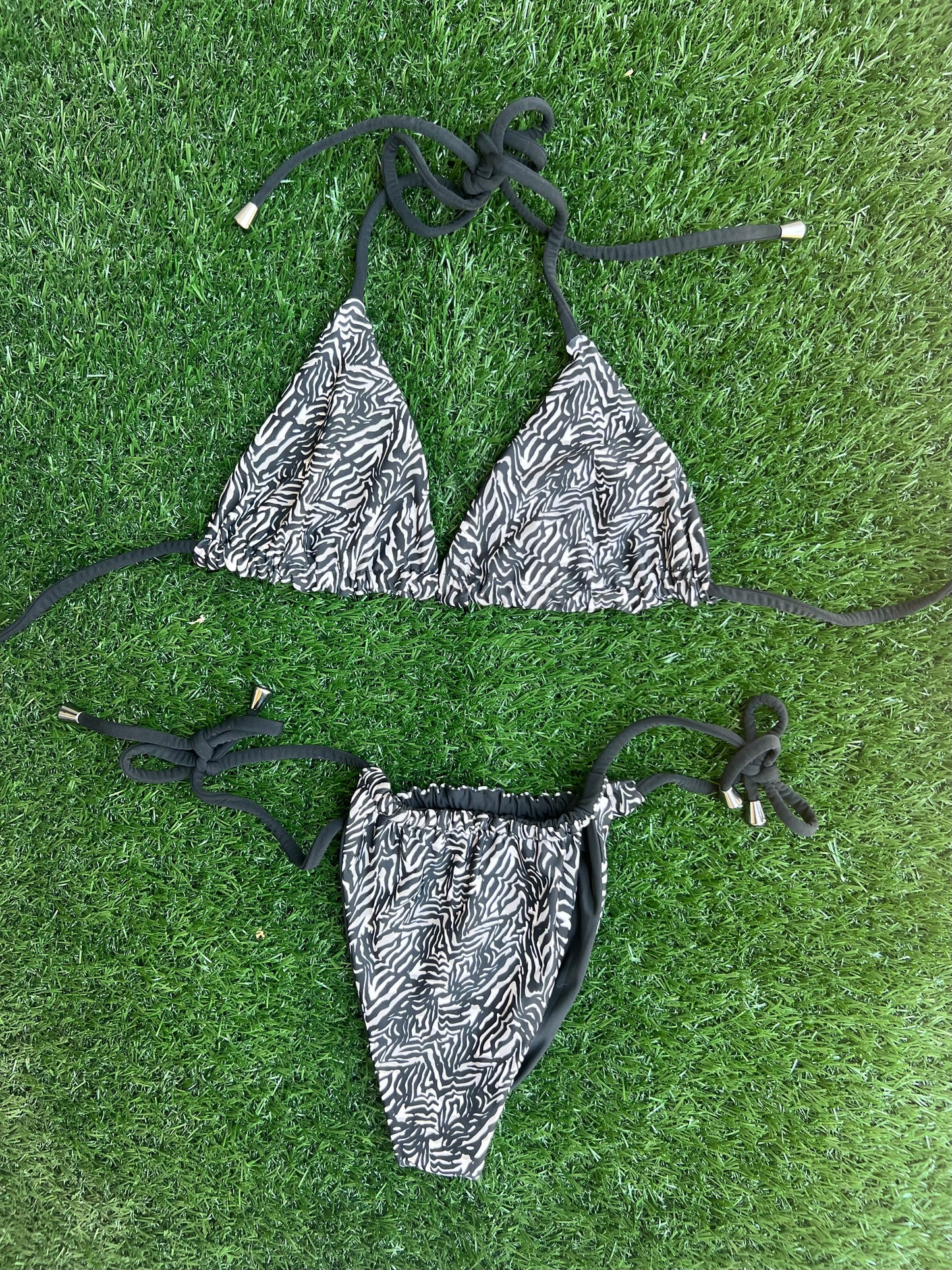 Zebra Dunes Reversible Bikini Top in The Austin